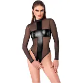 Noir - doorschijnend kruisvormig body (zwart) - M