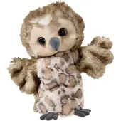 Merkloos Bruine uil handpop knuffel 31 cm knuffeldieren - Handpoppen
