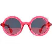 Moncler ML0005 75Z glimmende fuchsia paarse gradiënt gespiegelde zonnebril