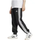 Adidas Sportbroek 'ESSENTIALS 3-STRIPES FLEECE LOOSE' zwart / wit