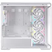 Einarex EXCS-ZM-800R-W, Midi-toren, PC, Wit, ATX, Micro ATX, Mini-ITX, Kat, Gehard glas, Gaming