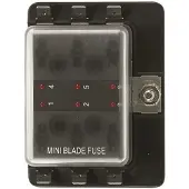 Talamex Flat Fuseholder 6 Fuses Zwart