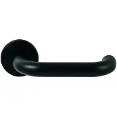 Hardbrass Deurkruk Stockholm op rond rozet 4mm dun - zwart