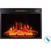 Purline CHE-620 Elektrische wandhaard, 2000W, zwart gehard glas, vintage design, met afstandsbediening en regelbare vlam.