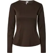 Pieces Shirt 'PCLucci Peplum' bruin
