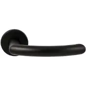 Hardbrass Deurkruk Helsinki op rond rozet 4mm dun - zwart