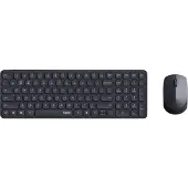 Rapoo 9310M Set met toetsenbord en muis Draadloos, Bluetooth Ergonomisch QWERTZ, Duits Donkergrijs