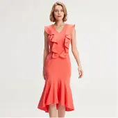 Smart & Joy Jersey -jurk met brede ruches