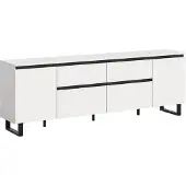 Ebuy24 Tomasa TV-meubel 2 deuren, 2 vouwdeuren, 2 lades wit.