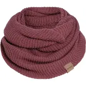 Knit Factory Jamie Gebreide Colsjaal - Ronde Sjaal - Nekwarmer - Wollen Sjaal - Rode Colsjaal - Dames sjaal - Heren sjaal - Unisex - Stone Red - One Size