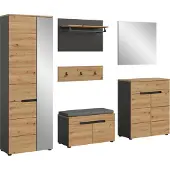 Ebuy24 Canu kledingkastcombinatie inclusief zitkussen artisan nb basaltgrijs nb