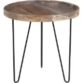 Beliani BONDISS - Bijzettafel - Donkere houtkleur - Javahout