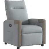 vidaXL Fauteuil verstelbaar stof lichtgrijs