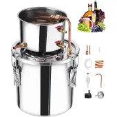 Vevor Alcohol Distiller 11,4L RVS Water Alcohol Distiller met Koperen Spoel