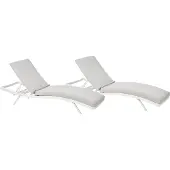 Beliani AMELIA - Ligstoel set van 2 - Lichtgrijs - Olefine