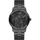 GUESS Analoog horloge 'MONARCH' grijs / zwart