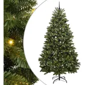 vidaXL Kunstkerstboom 300 cm 300 LED's Warmwit PVC en Staal Groen