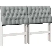 vidaXL Gestoffeerd hoofdbord Lichtgrijs 140 cm Massief grenenhout