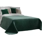 Markizeta VELVI Serie - Dekensprei - 220x240cm - Smaragdgroen - Geometrisch Patroon