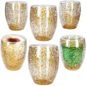 MamboCat 6-delige set KONFETTI dubbelwandige glazen met goudglitter uit glas - 27022367