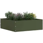 vidaXL Gazonrand 40 x 40 x 13 cm Staal Olijfgroen