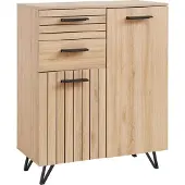 En.casa Dressoir Noppen 100x80x38 cm eikenkleurig en zwart []