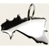 MOOYE ® - Collectie Zilveren Landkaart Burkina Faso ketting hanger