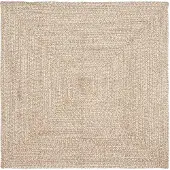 vidaXL Vloerkleden Natuurlijk en Wit 120 x 120 cm Jute