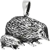 MOOYE ® - Collectie Zilveren Egel moeder met kind ketting hanger