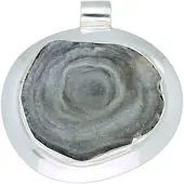 MOOYE ® - Collectie Zilveren Chalcedoonroos edelsteen vrije vorm XL hanger