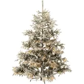J-Line kerstboom 420 Led Besneeuwd - kunststof - groen/wit