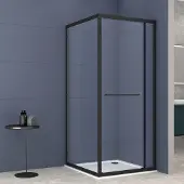 Badstuber Tono douchecabine met schuifdeur 90x90cm zwart mat