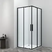Badstuber Onda douchecabine 90x90cm zwart mat