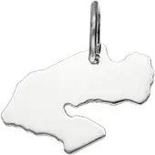 MOOYE ® - Collectie Zilveren Landkaart Djibouti ketting hanger