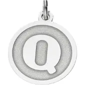 MOOYE ® - Collectie Zilveren Letter Q rond mat en glans kettinghanger