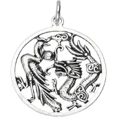 MOOYE ® - Collectie Zilveren Pauw met draak groot kettinghanger