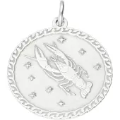 MOOYE ® - Collectie Zilveren Sterrenbeeld kreeft rond kettinghanger