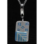 MOOYE ® - Collectie Zilveren Slaapzak blauw wit hanger én bedel