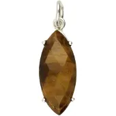 MOOYE ® - Collectie Zilveren Tijgeroog edelsteen ovaal facet geslepen ketting hanger