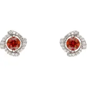 NAEMI Oorbellen rood / zilver / wit