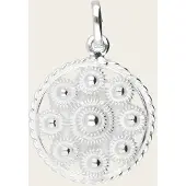 MOOYE ® - Collectie Zilveren Goese platte knop knoop 18 mm. ketting hanger