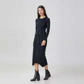 S&J Weekends Jurk met asymmetrische structuurlijnen