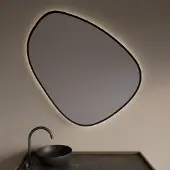 Gliss Design Spiegel fenix met indirecte led verlichting en verwarming 80 cm mat zwart