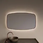 Gliss Design Epos horizontaal badkamer spiegel koper rosé 140x70 cm