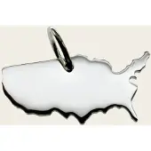MOOYE ® - Collectie Zilveren Landkaart USA Verenigde Staten ketting hanger