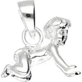 MOOYE ® - Collectie Zilveren Baby kruipend kettinghanger