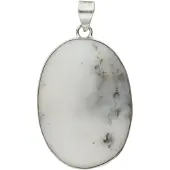 MOOYE ® - Collectie Zilveren Dendriet Opaal edelsteen ovaal XL hanger