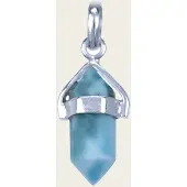 MOOYE ® - Collectie Zilveren Larimar edelsteen met potlood vatting kettinghanger