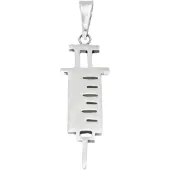 MOOYE ® - Collectie Zilveren Injectiespuit groot vlak kettinghanger