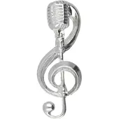 MOOYE ® - Collectie Zilveren Microfoon met muzieksleutel groot kettinghanger